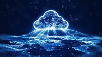 Data,Transfer,Cloud,Computing,Technology,Concept.,There,Is,A,Large
