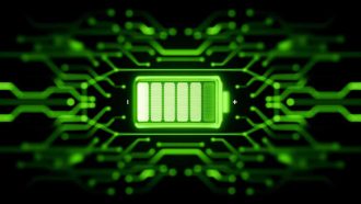 Abstract Battery supply digital concept