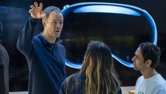 Jeff Williams, chief operating officer of Apple Inc., speaks to customers at the company's store in Palo Alto, California, US, on Friday, Feb. 2, 2024. Apple Inc.'s first major new product in nine years arrives on Friday as the Vision Pro, a $3,499 mixed-reality headset, goes on sale in the US. Photographer: David Paul Morris/Bloomberg via Getty Images
