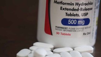 CHICAGO, ILLINOIS - JULY 09: In this photo illustration, Avkare metformin ER 500 mg tablets are shown on July 09, 2020 in Chicago, Illinois. Avkare and several other distributors are recalling the drug, which is used to treat people with type 2 diabetes, after high levels of N-nitrosodimethylamine (NDMA) impurities, a known carcinogen, have been found in the tablets.  (Photo Illustration by Scott Olson/Getty Images)