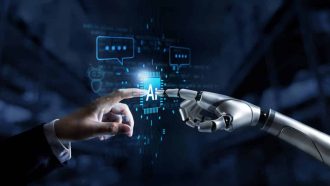 Hands,Of,Robot,And,Human,Connect,Artificial,Intelligence,Ai,Circuit