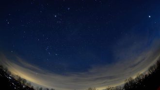 SPARTA, USA - JANUARY 25: A long awaited astronomical event dubbed as the planet parade or planetary alignment when four planets are visible to the naked eye on the evening sky, Mars on left, Jupiter in the middle, Saturn and Venus on the right as they move along the ecliptic, the solar system's disc in Sparta NC, United States on January 25, 2025 (Photo by Peter Zay/Anadolu via Getty Images)